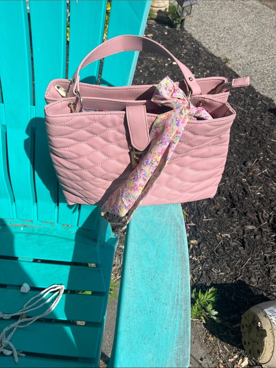 Betsey Johnson Handbags - Betsey Johnson Blush Pink Quilted Tote with Floral Scarf